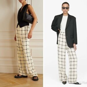Anine Bing Owen Pant Cream Black Check